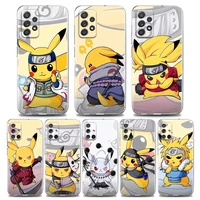 pikachu and n naruto clear soft case for samsung galaxy a72 a52 a32 a22 a73 a53 a71 a51 a41 a31 a21s silicone case cover