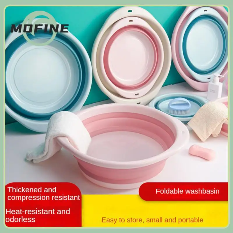 

Thickened Plastic Folding Basin Durable And Foldable Telescopic Wash Basins Convenient Store Saving Space Sink Drain Basket Safe