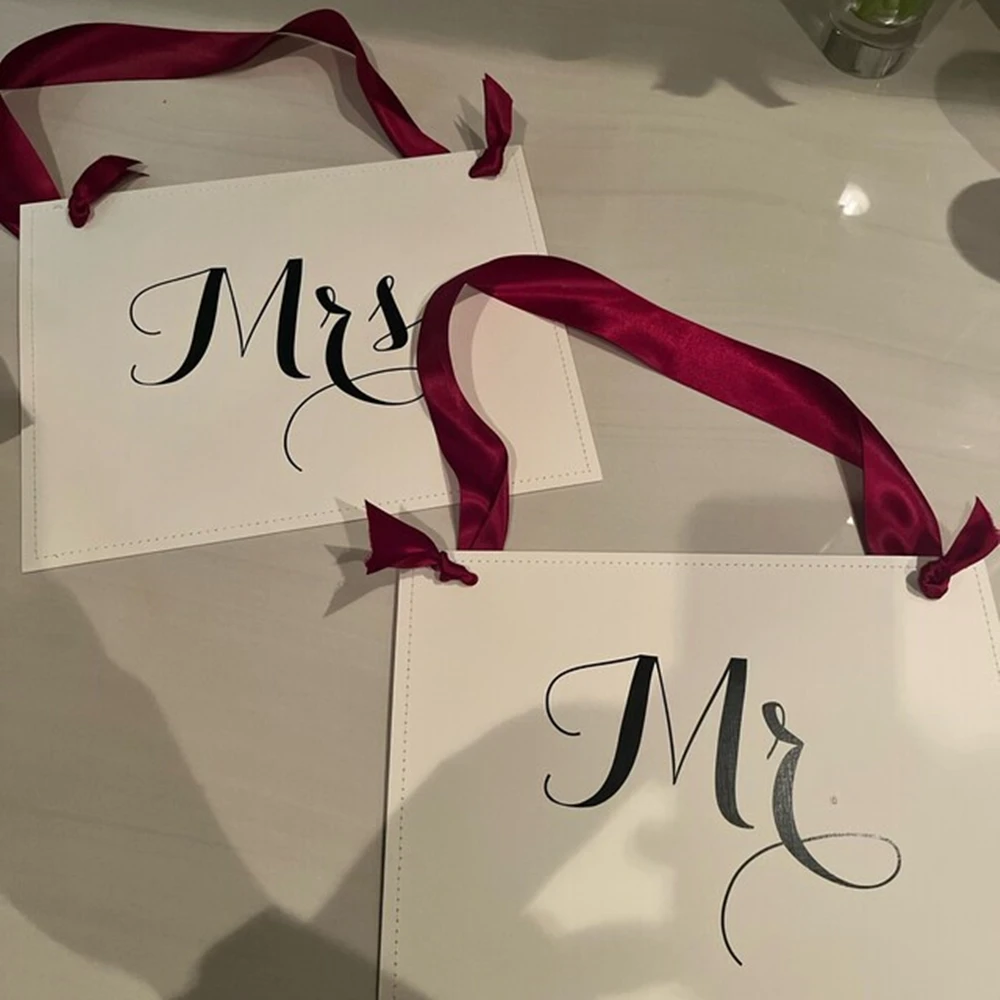 Свадебные знаки на стулья Mr. and Mrs. набор свадебных баннеров стол с ремешком