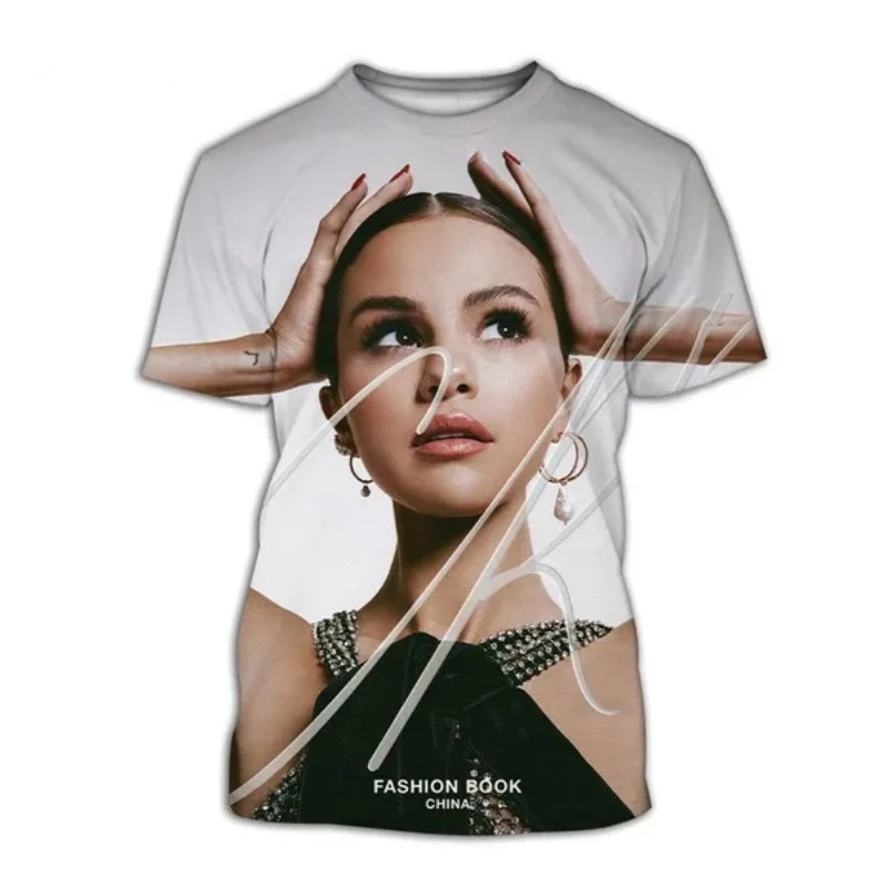 Летняя модная мужская футболка Повседневная большого размера с 3D принтом Селены