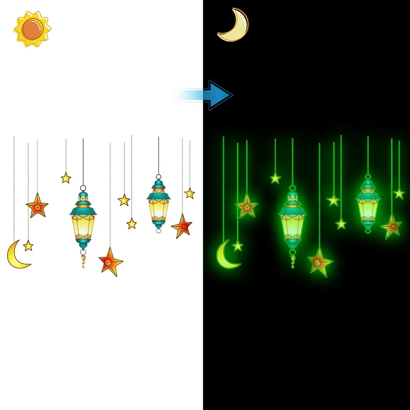 2024 Eid Mubarak украшения для дома светящиеся в темноте наклейки на стену Рамадан