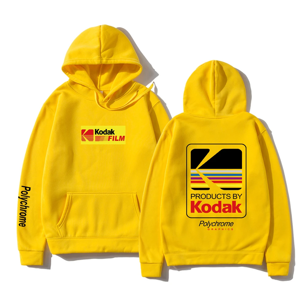 

Japanese Hoodie Polychrome KODAK Print Fleece Hoodies Sweatshirts fashion Skateboard Men Women Pullover Hip Hop Hoody Streetwear