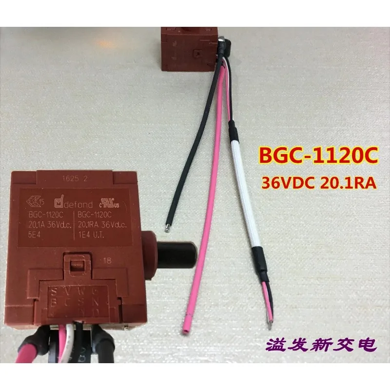 Фото Электрический переключатель мощности для дрели GC-1120C, 36VDC 20.1RA, надежный, для регулировки скорости дрели и управления включением/выключением, 1 шт., в наличии №2