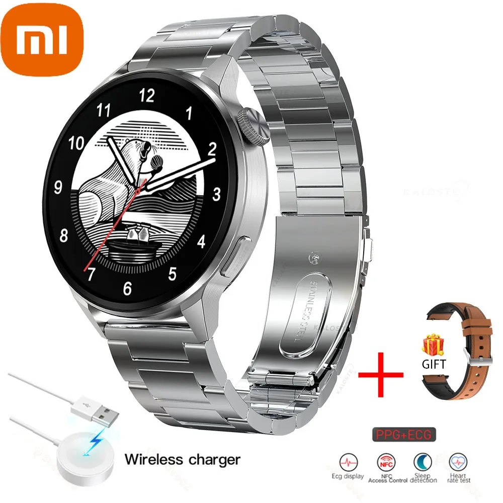 

xiaomi NFC Smart Watch Men Sport GPS Track Watches Women Wireless Charging Custom Dial Call Heart Rate ECG Smartwatch