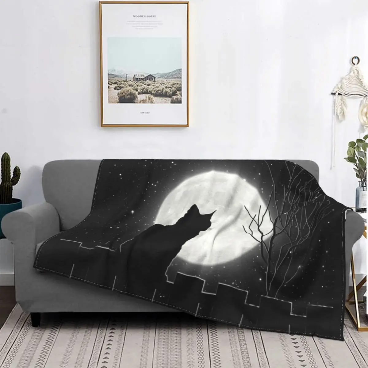 

Fleece Black Cat What Throw Blanket Warm Flannel Funny Murderous With Knife Blankets for Bedding Sofa Bedspreads