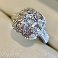 unique design wedding ring women flower shaped band ceremony party luxury ladies finger ring nice gift fashion jewelry
