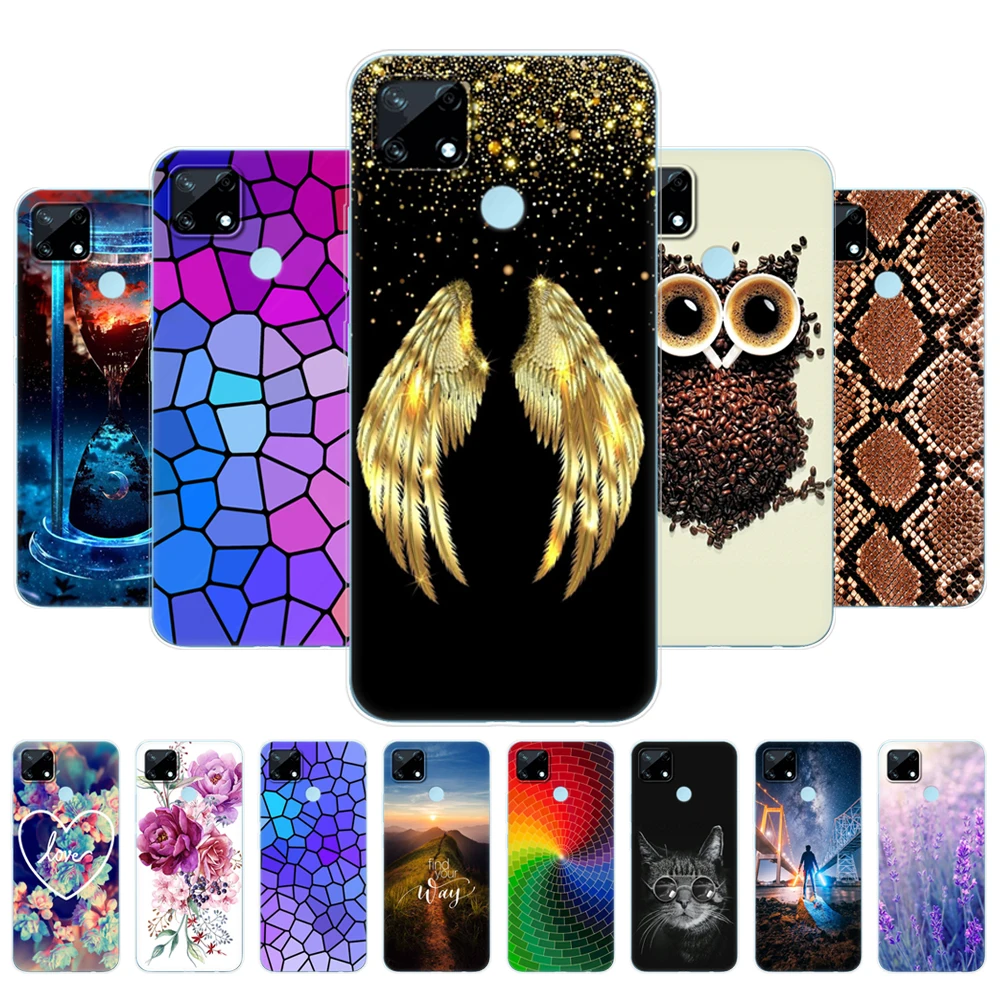 

For Realme C12 C25 C25S 7i Global Case Back Cover for Realme Narzo 20 30A Phone Case Etui Bumper Silicon Soft TPU Protective Bag