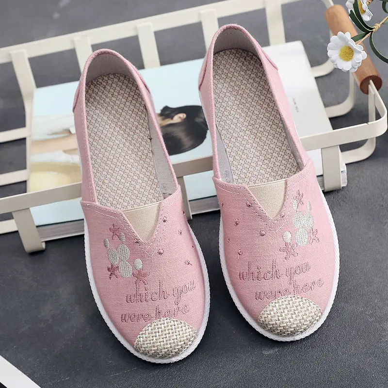 

Women Footwear Flat Casual Ladies Shoes Espadrilles Red Slip on High Quality Free Shipping and Low Price Daily Routine Light A H