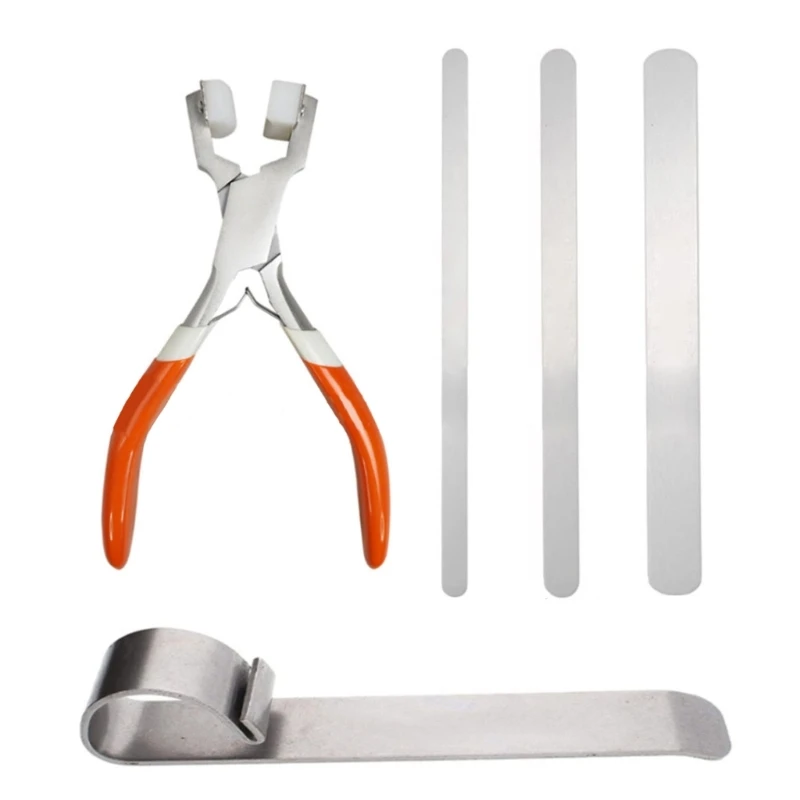 

652F DIY Bracelets Set Metal Bending Bar Nylon Tip Pliers with 3pcs Aluminum Strips