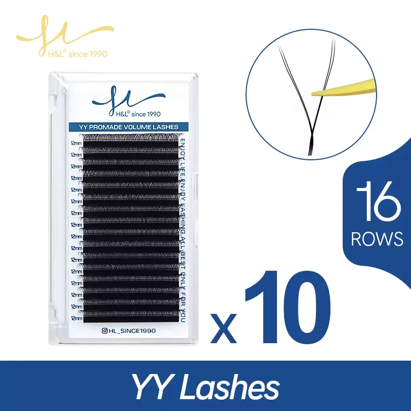 H&L SINCE  1990 Volume Lashes Extensions YY Wire Easy Fan Russian Eyelash Bundles Beam Private Label Supplies Makeup