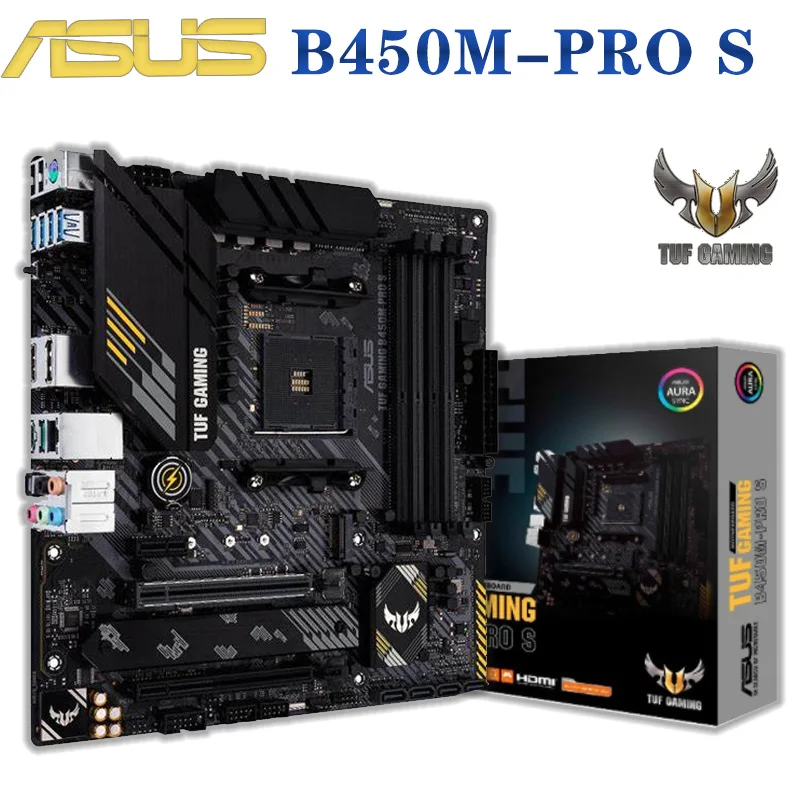 Разъем AM4 Asus TUF GAMING B450M-PRO S материнская плата поддержка AMD Ryzen CPU DDR4 128 ГБ M.2