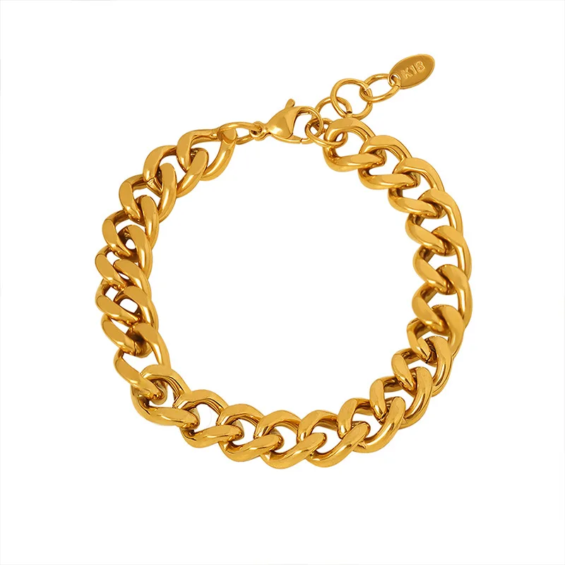 

Neutral Wind Trend Bracelet Men And Women With The Same Style Ins Style Niche Design Couple Bracelet Golden Cuban Jewelry