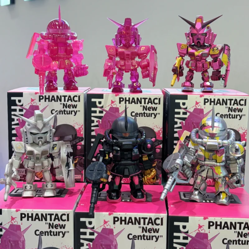 Фото Оригинальная фигурка Bandai Namco Phantaci Gundam QMSV Mini New Century Blind Box, настольное украшение, коллаборация с Джей Чоу, для взрослых №2