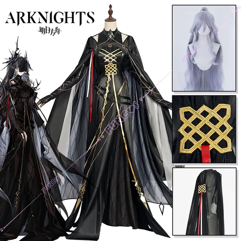Arknights Laqeramaline Косплей Костюм Парик Платье Шаль Плащ Шарф Кольцо Реквизит Для Женщин Девочек Логотипы Хэллоуин Карнавал Рождество