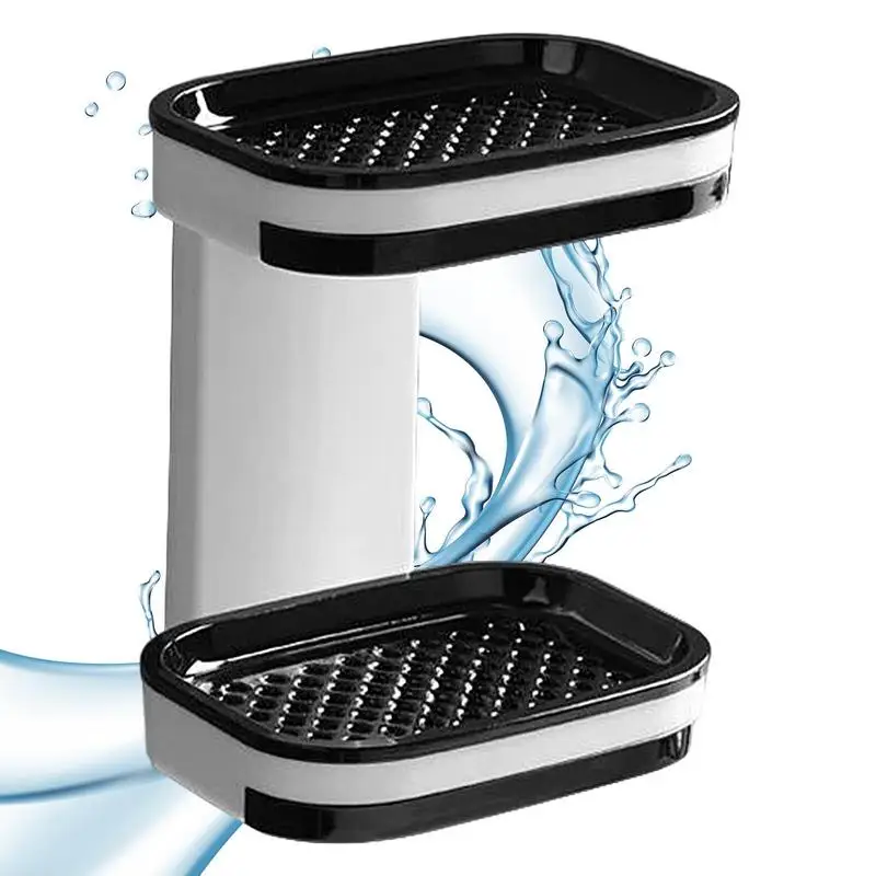 

Soap Dishes For Bar Soap Wall Mount Soap Rack Sponge Holder Self-Draining Soap Saver Tray For Shower Bathroom Kitchen Sink