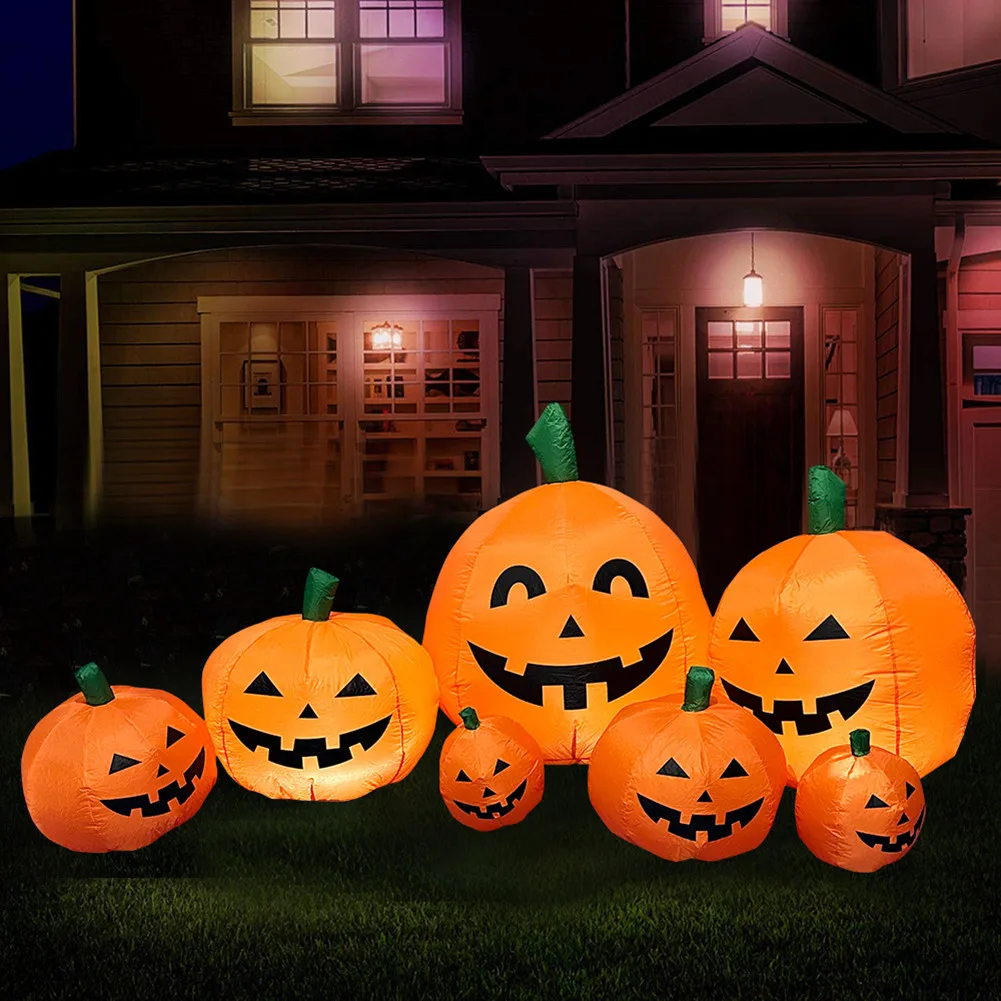 

Halloween Decoration Blow Up Pumpkin Lanterns With Build-in LED Lights For Halloween Yard Garden Lawn Haunted House Party Decor