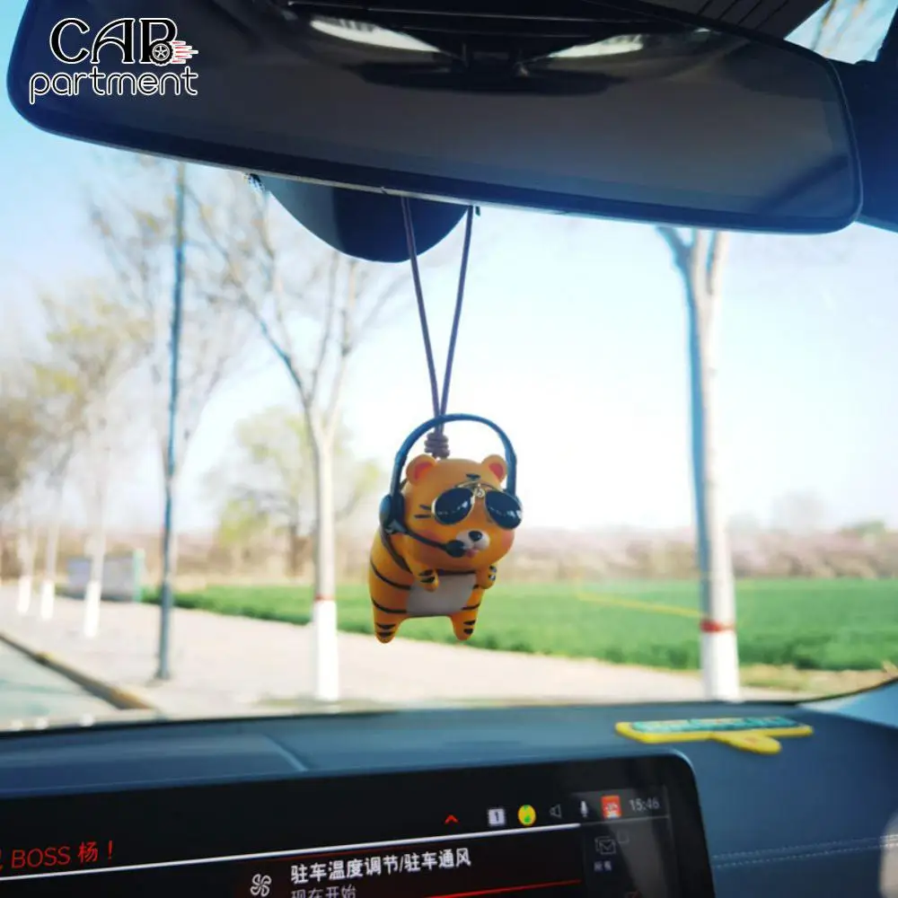 

Creative Gift Auto Rearview Mirror Pendants Fashionable Cute Panda/pig/tiger Auto Ornaments Durable Diy Car Pendant Car Interior