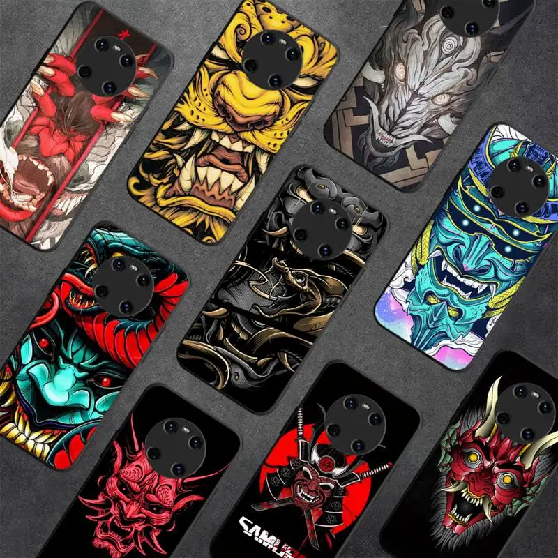 

Japanese samurai oni mask Phone Case for Samsung A51 A30s A52 A71 A12 for Huawei Honor 10i for OPPO vivo Y11 cover