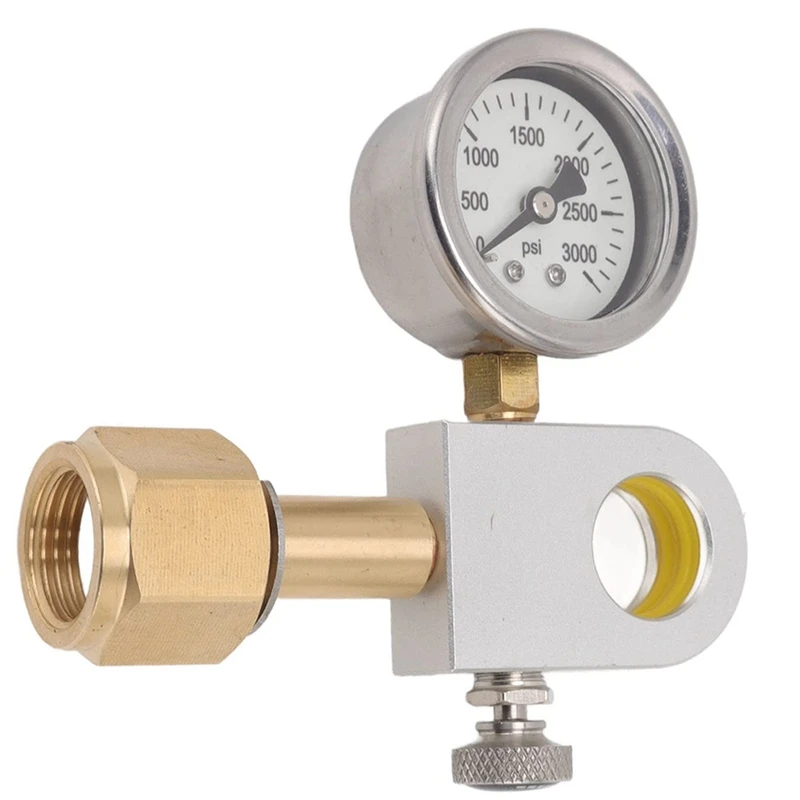

Soda Water Adapter, W21.8-14 Soda Machine Quick Connector Aluminum CO2 Refill Adapter With Release Valve Pressure Gauge