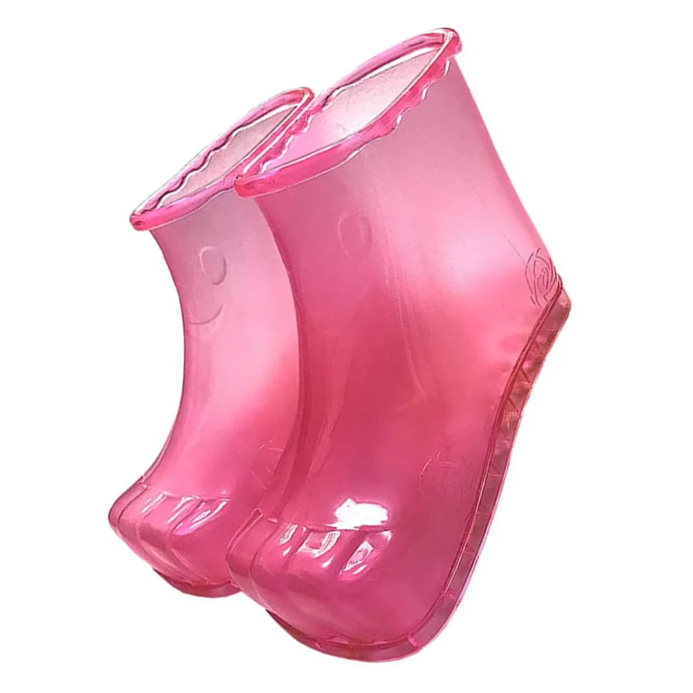 

2Pcs Foot Spa Massager Household PVC Massage Foot Wash Health Preservation Shoes (Rosy)