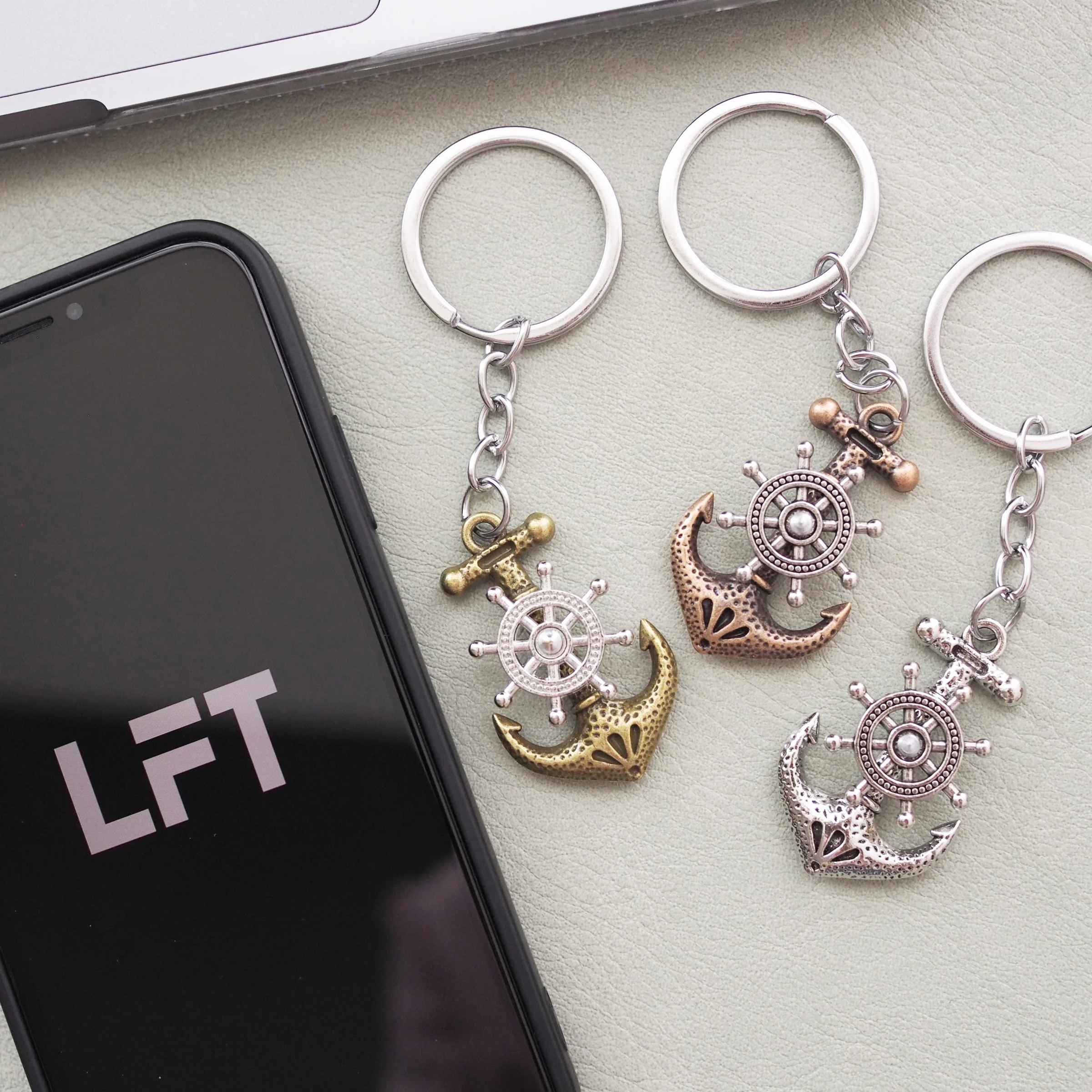 Персонализированный ретро-брелок с пиратским кораблем якорь брелок-подвеска