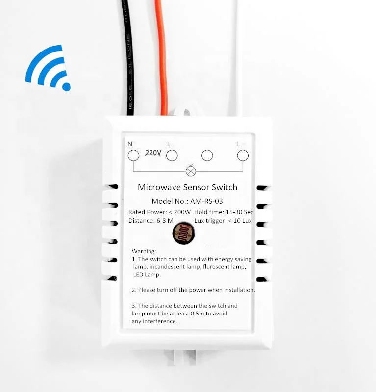 

200W AC85-265v Automatically detect human body movement microwave motion sensor switch for corridor hallway