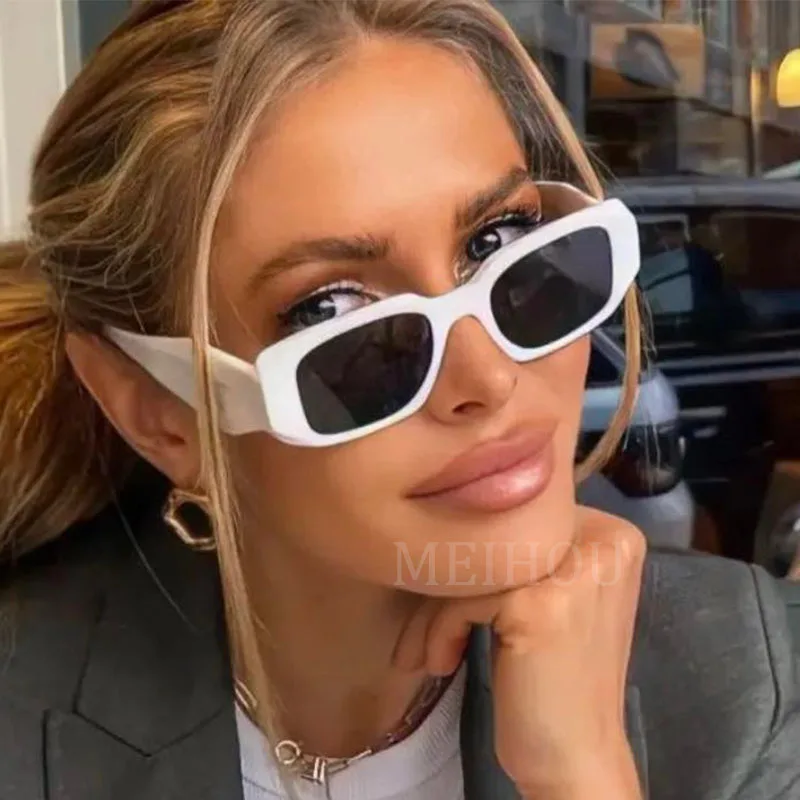 

Vintage Unique Rectangle Sunglasses Women 2021 Fashion Summer Shades Big White Glasses New square Brand Sun Glasses Eyewear UV40