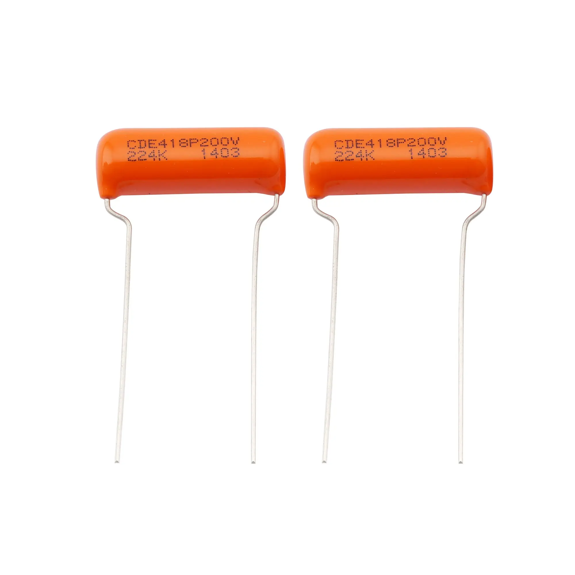 

Конденсаторы CDE Sprague Orange Drop, колпачки тона. 22 мкФ, 418P, 224K, 200 в, для гитары или Баса (набор из 2 шт.)
