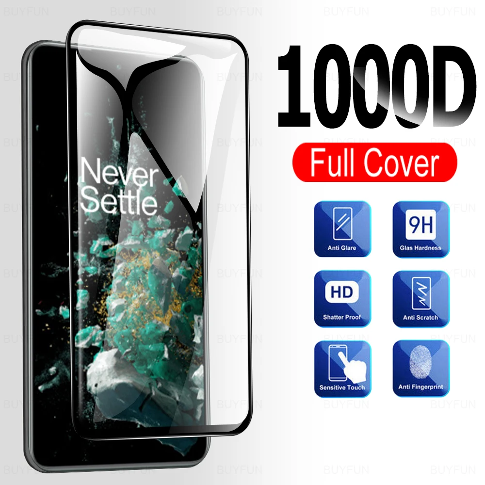

1000D 9H полное покрытие для Oneplus 10T 10R Ace шелковая защита для экрана закаленное стекло для OnePlus 9RT 5G Защитная стеклянная пленка