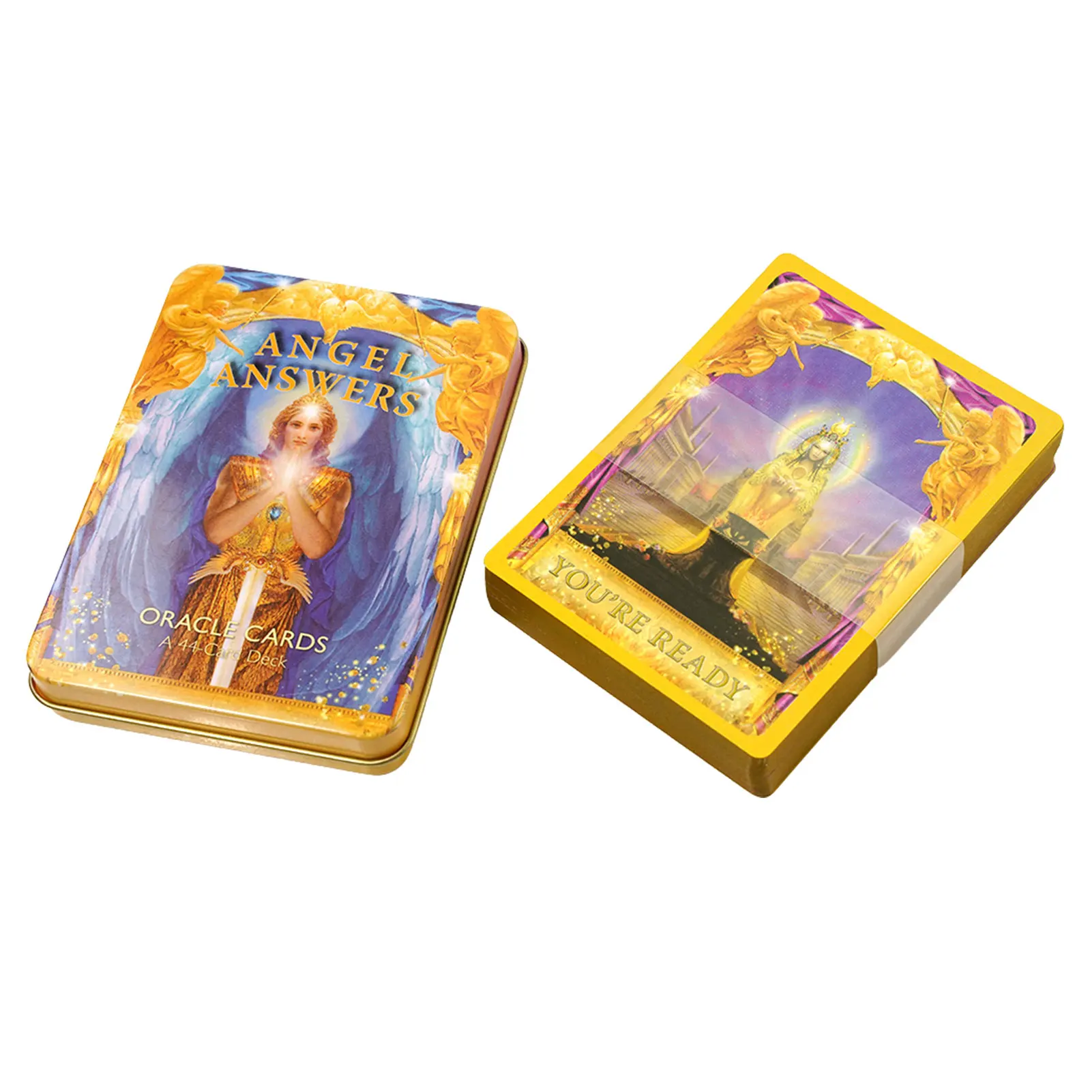 

Tarot Oracle Card Mysterious Divination Angel Answer Tarot Deck In A Tin Box Divination Tell The Future Toy Card Tarot Deck 44