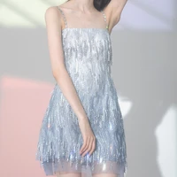 2022 summer australian french celebrity temperament hot diamond suspender dress muse dress design sense elegantes evening dress