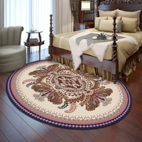 europe jacquard rug oval for living room bedroom decor cotton flower carpet thick hallway study room floor mat anti slip tapis