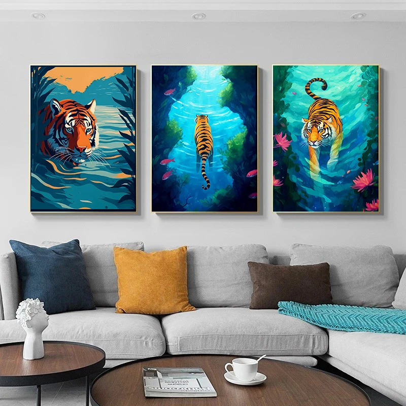 Растительный тропический сад экзотический Тигр Леопард Фламинго животные