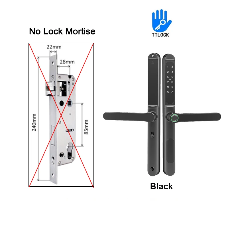 

Умный Алюминиевый Дверной Замок TTLock С Приложением, Bluetooth, Сканированием Отпечатков Пальцев И RFID-карт, Водонепроницаемый