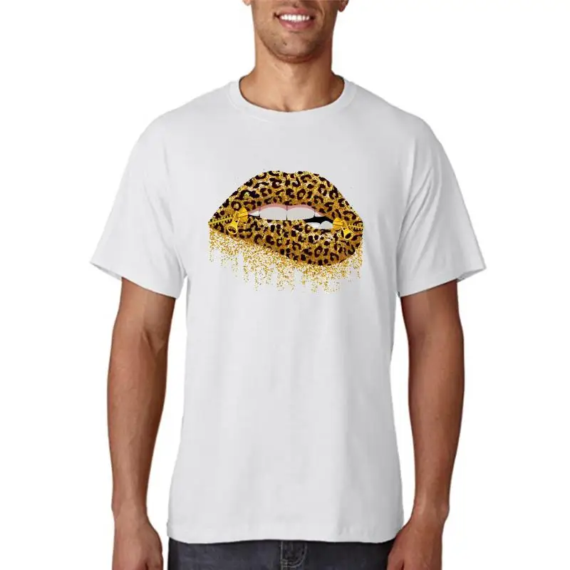

Women T-shirts Lip Leopard Printing 90s O-neck Trend Short Sleeve Cartoon T Top Shirt Print Female Graphic Fashion Tee T-Shirt