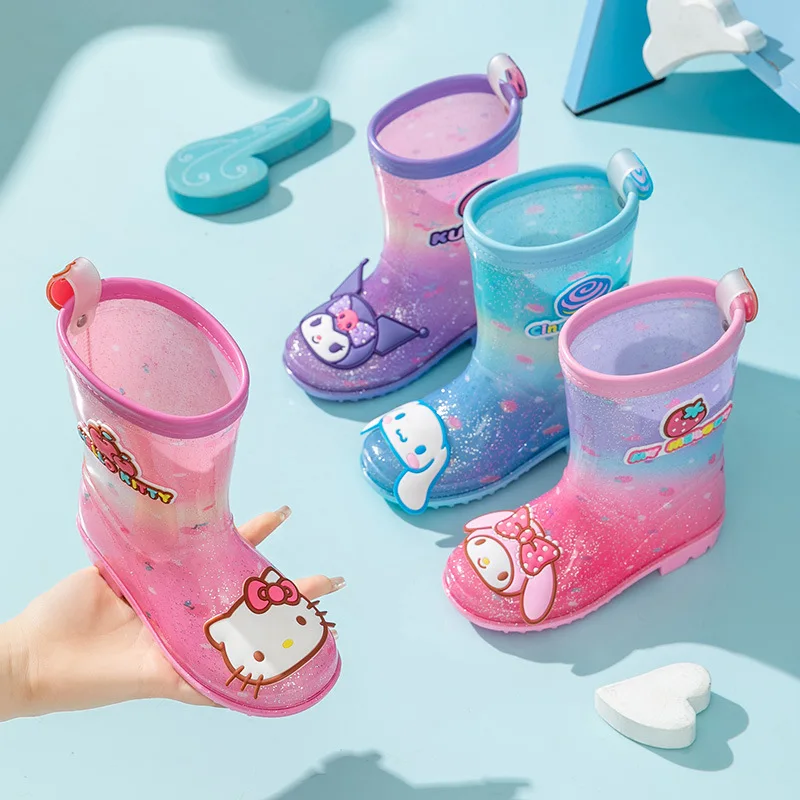 Детские Непромокаемые Сапоги Sanrio Непромокаемая Нескользящая Обувь С Блестками