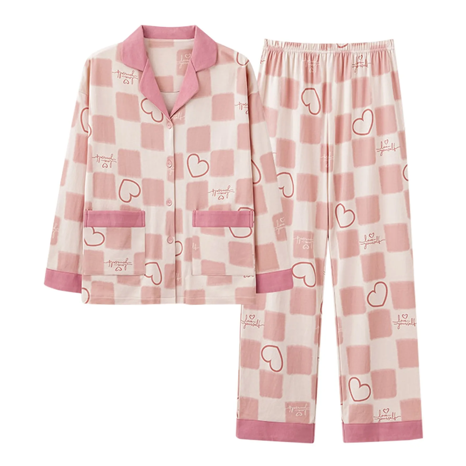 

Cotton Pyjamas Female Autumn 2023 New Long Sleeved Thin Of Cotton Can Be Worn Outside The Big Yards Of Home Wear Suit