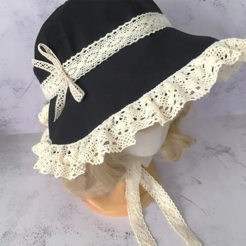 A9bf Элегантная база Millinery Base Victorian Bonnets Hat Кружевая лента для девочек Women Wintage Pillbox