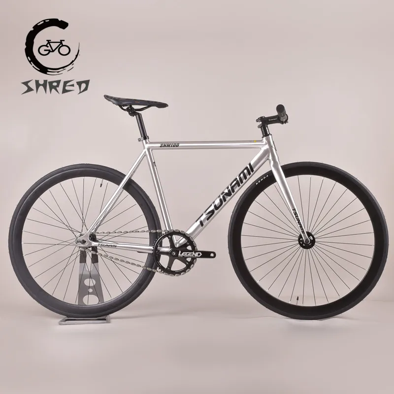 TSUNAMI SNM100 Fixed Gear Bike 700C Aluminum Frame Single Speed Fixie Full Bike Track Bicycle Industrial Bearing Wheel V Brakes