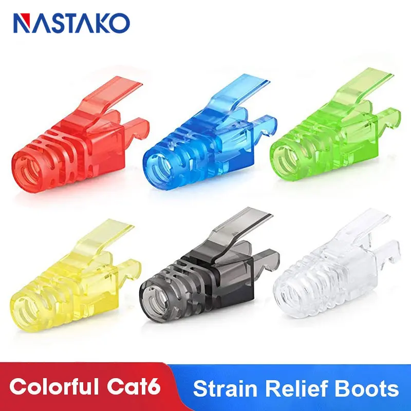 

NASTAKO красочные RJ45 CAT6 Натяжные сапоги разъем для стандартного CAT6 Ethernet кабель LAN кабель Разъем загрузки крышка