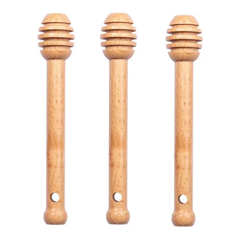 

200Pcs Wooden Honey Spoon Cute Honey Dipper Sticks Beech Wood Spoon Honey Syrup Serving Stick for Honey Jar Kitchen Tableware
