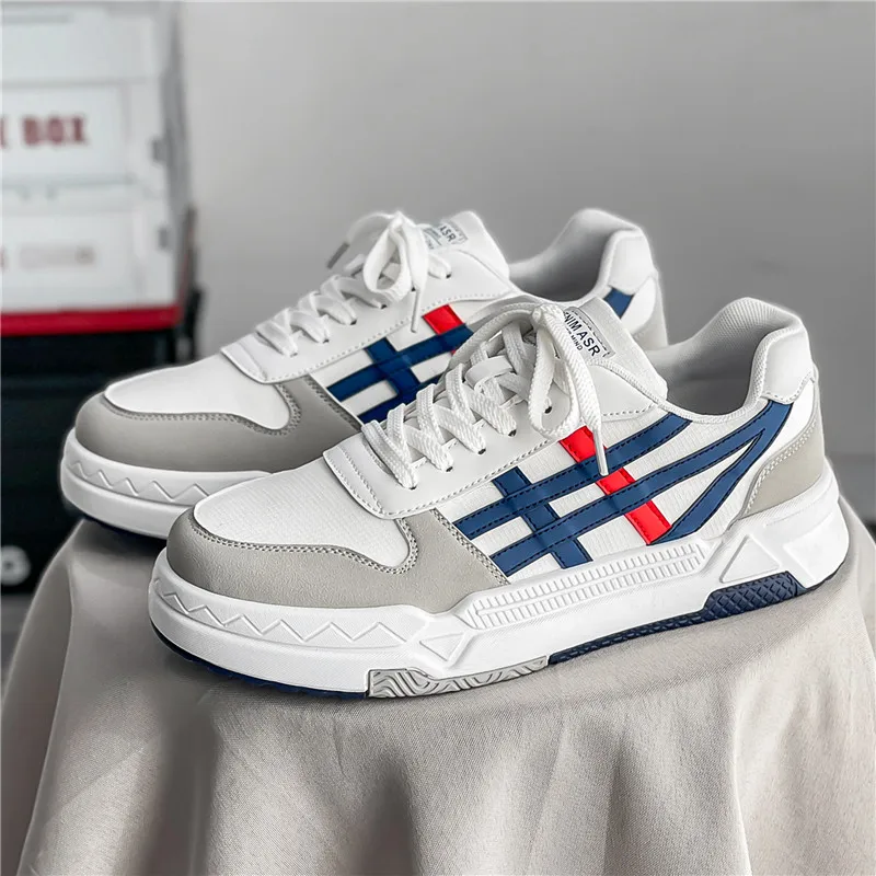 

Spring New 2023 White Fashion Platform Casual Sneakers Men Skateboard Shoes Lace-up Low-cut Trainers Mens Sneakers Basket Homme