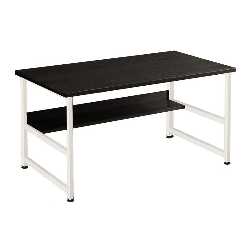 

Computer Desk 31.5 Inch, Home Office Desk with Shelves Storage, Wood and Metal Study PC Laptop Notebook Study Writing Table