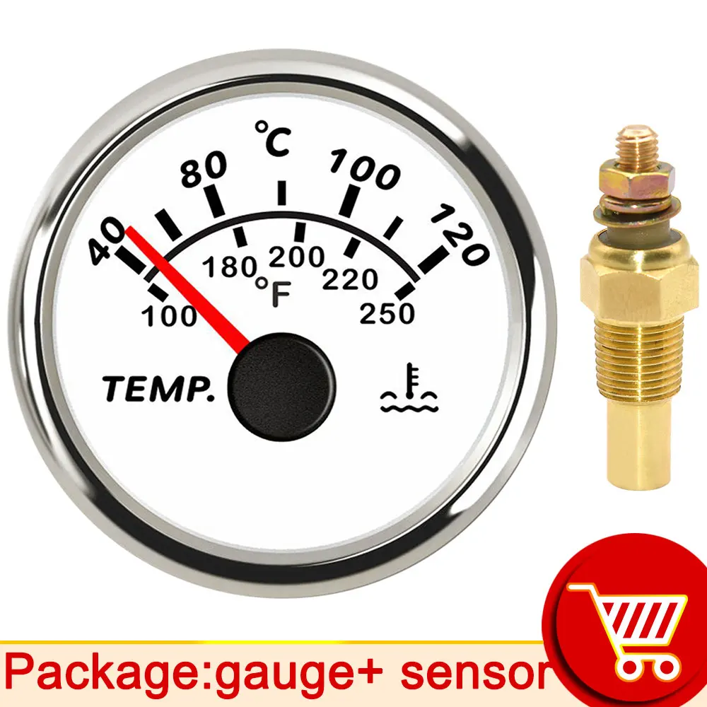 

24 В 12 В постоянного тока автоматический измеритель температуры воды 40-120 ℃ 100-250 ℉ Датчик температуры воды с датчиком 1/8 NPT, температура двигателя 10 мм по индивидуальному заказу