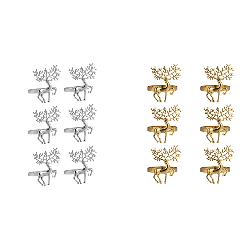 

Christmas Decorations Napkin Ring Durable Delicate Deer Napkin Ring Holder For Restaurant Christmas Party Dinner