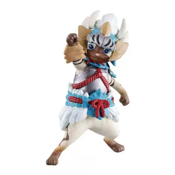 Фото Коллекционная фигурка Bandai Monster Hunter Airou Cat Victory Gashapon с прозрачной подставкой для взрослых коллекционеров №3