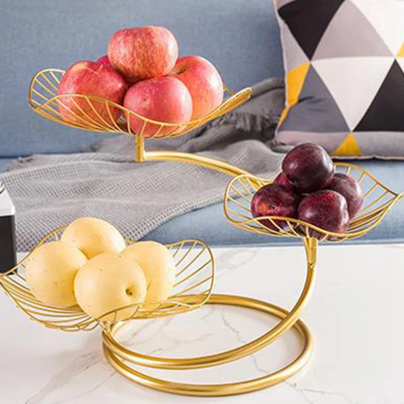 

Скандинавская тарелка для фруктов, креативная современная домашняя трехслойная тарелка для фруктов для гостиной, простая железная многослойная спиральная тарелка для фруктов