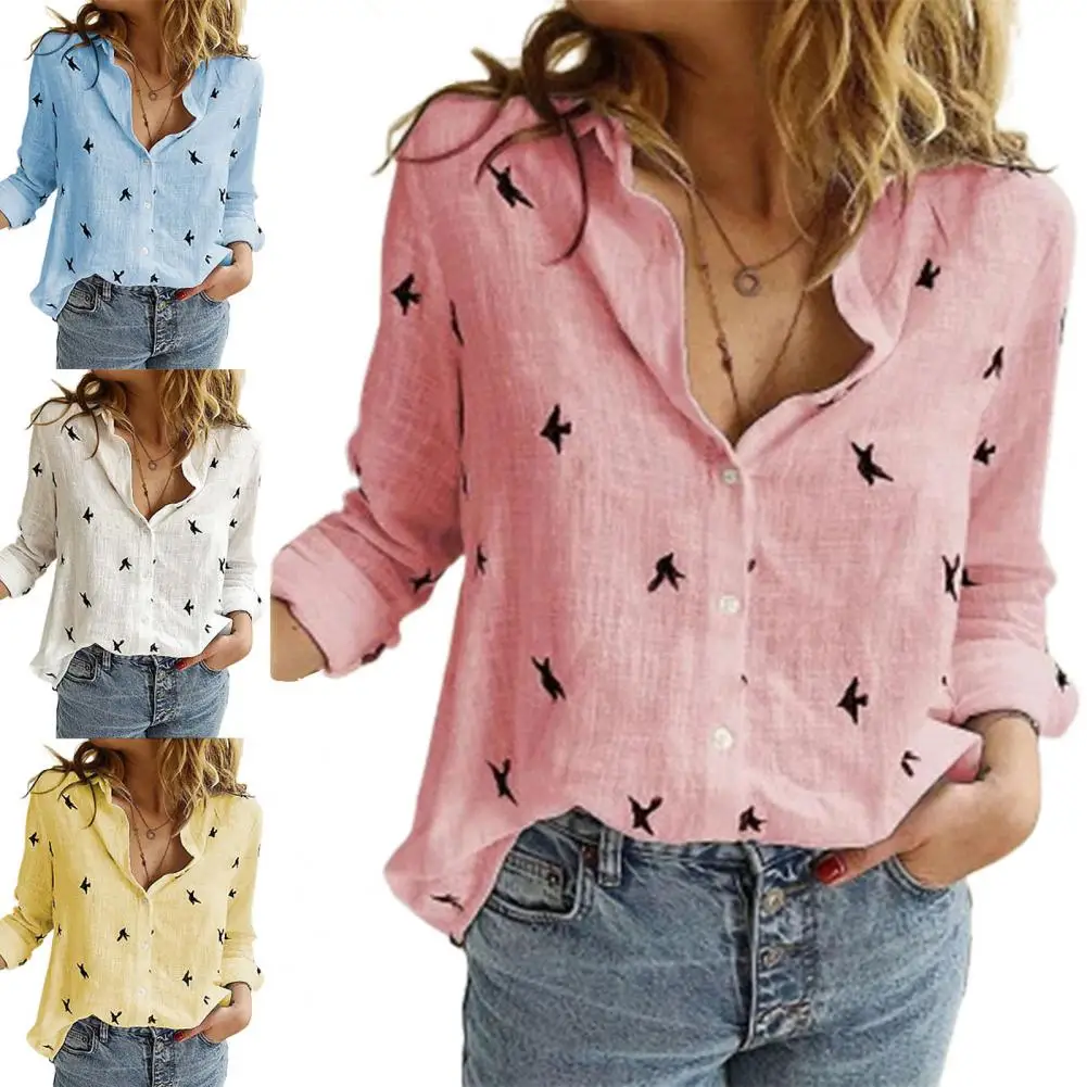

Fashion Women's Print Shirt Women's Long Sleeve Top Cotton Office 2023 Spring Summer Casual Loose Top Free Shipping