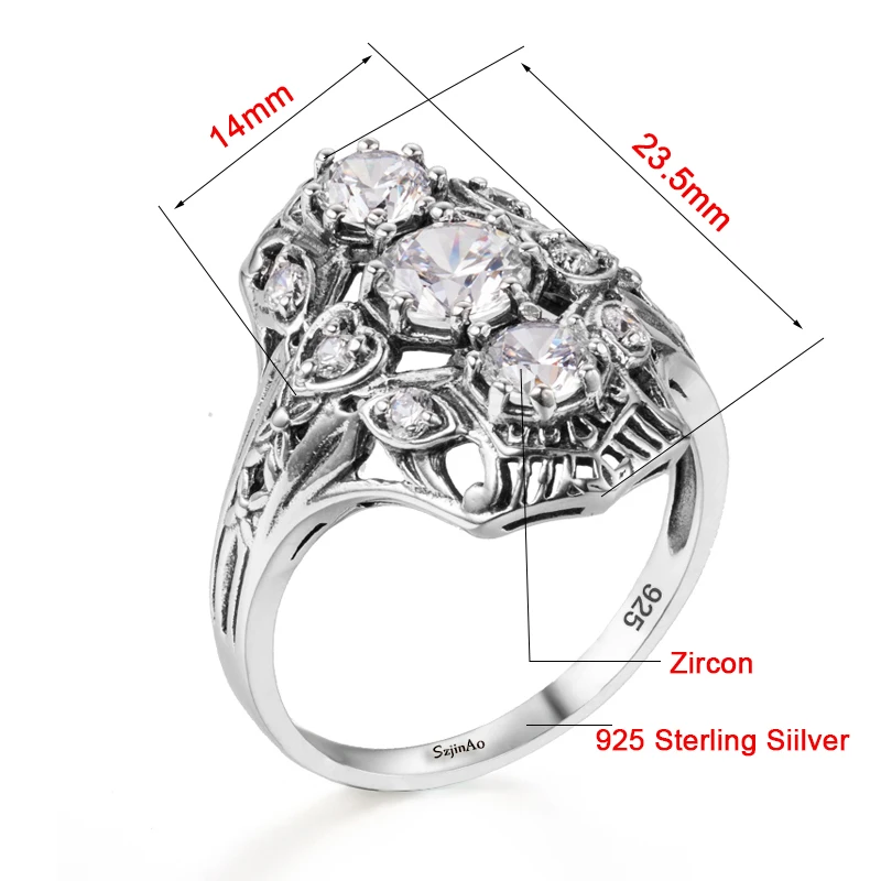 Женское кольцо из серебра 925 пробы с фианитом |