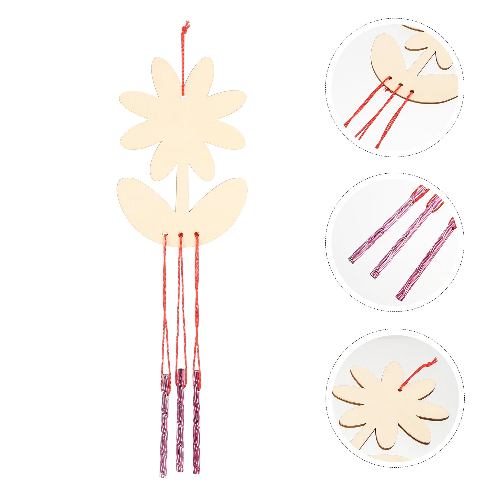 

12 Pcs Wooden Animal Toys Wooden Hanging Wind Chime Birthday Gifts DIY Wind Chimes Kids Animal DIY Craft Kit